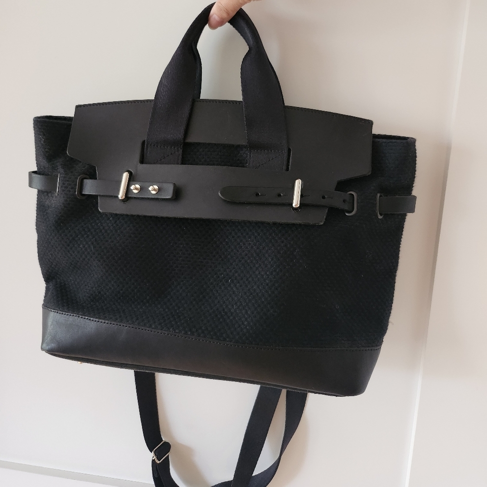 Cabas Japan Canvas Leather Top Handle Crossbody Convertible Bag